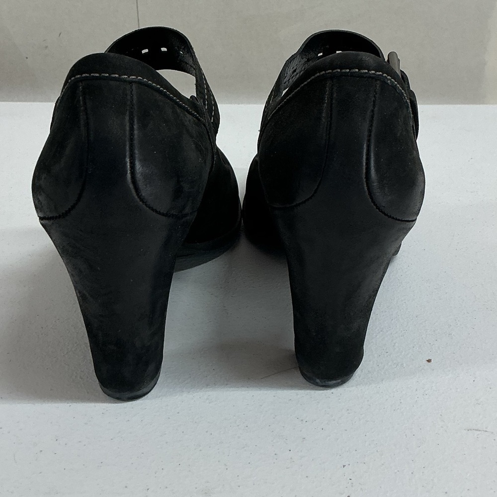 ECCO Women’s Mary Jane Leather Heels Black Comfort Buckle Size 40 (US 9–9.5) - Picture 4 of 5
